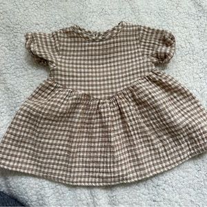 Quincy Mae brown gingham dress